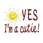 sun yes i am a cutie machine embroidery design lettering text baby